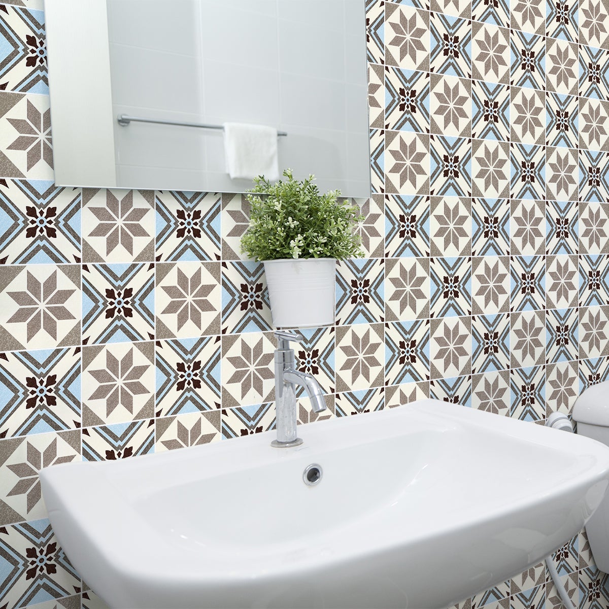 24 adesivi piastrelle di cemento alinio - Sticker adesivo - adesivi murali - 24stickers20x20cm - 5