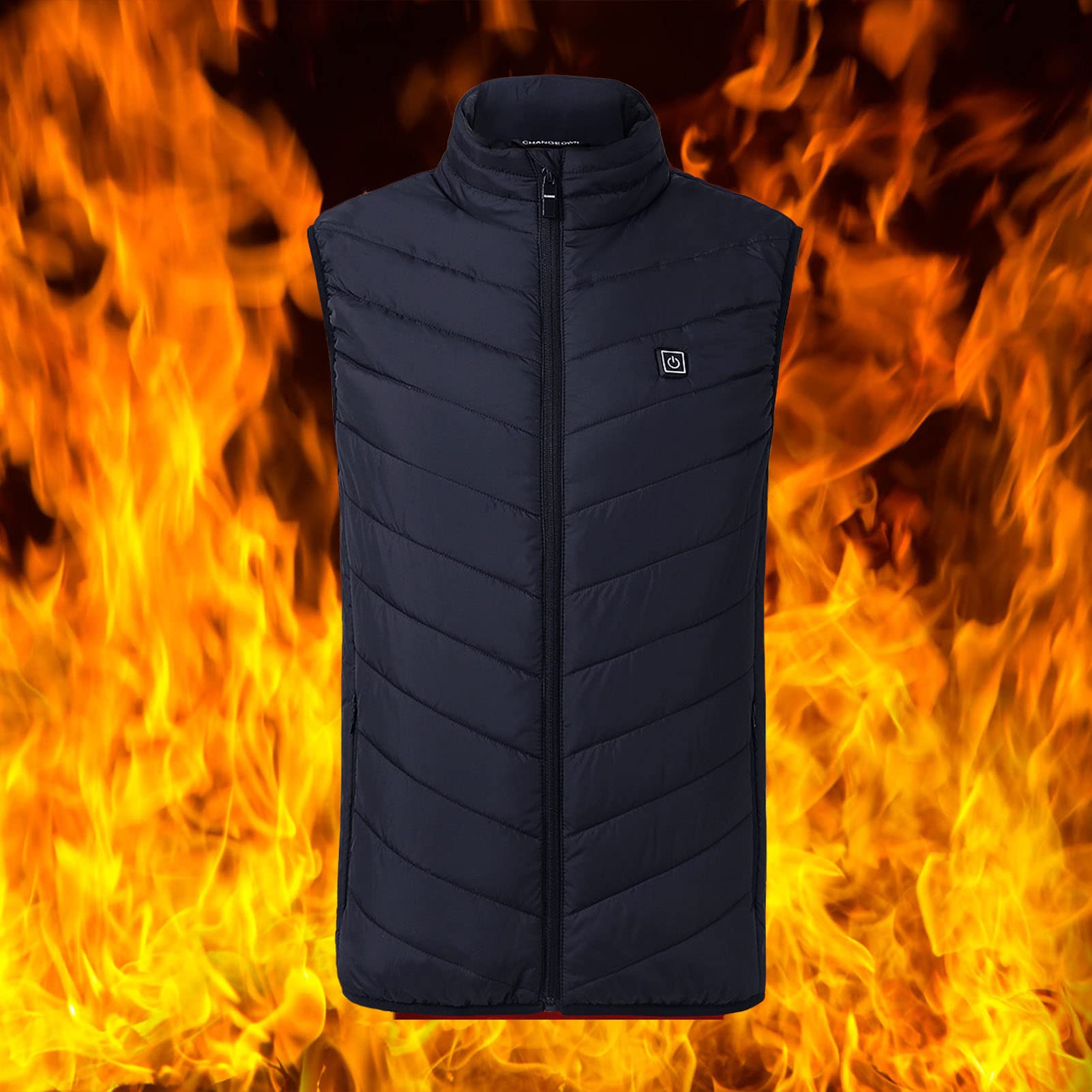 Gilet chauffant, gilet chauffant d'hiver, gilet chauffant électrique avec 3 niveaux de chauffage 9 zones de chauffage, vestes chauffantes lavables pou - 9