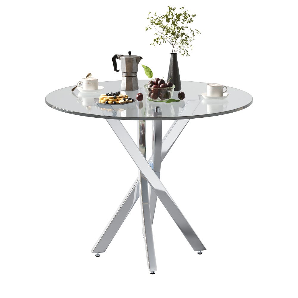 Hallowood Furniture Cullompton - Piccolo tavolo da pranzo rotondo effetto quercia con 2 sedie in ecopelle grigia, tavolo da cucina salvaspazio per casa, ufficio e bar Hallowood Furniture Cullompton - Piccolo tavolo da pranzo rotondo effetto quercia con 2 sedie in ecopelle grigia, tavolo da cucina salvaspazio per casa, ufficio e bar