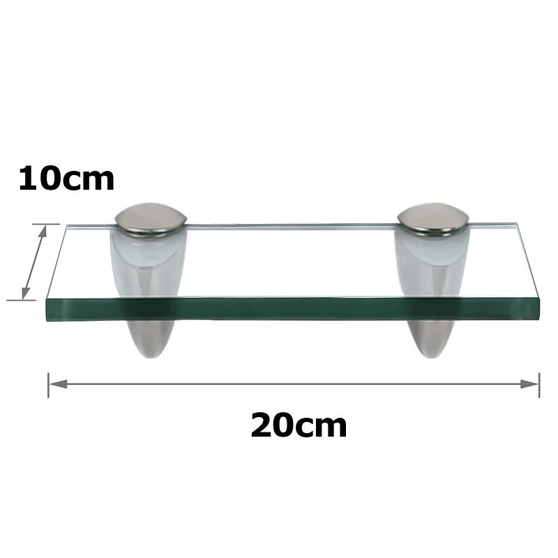 Wakects Mensola In Vetro Temperato 50x10 Cm – Staffe In Metallo – Per Bagno O Parete - 3