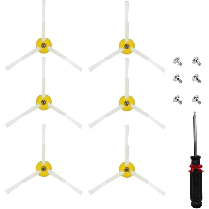 Homruich 6 pièces Brosse Latérale Accessoires pour iRobot Roomba Plus 505/405 Combo Robot /105 Combo,pour iRobot Combo Essential Series Accessoires Aspirateurs