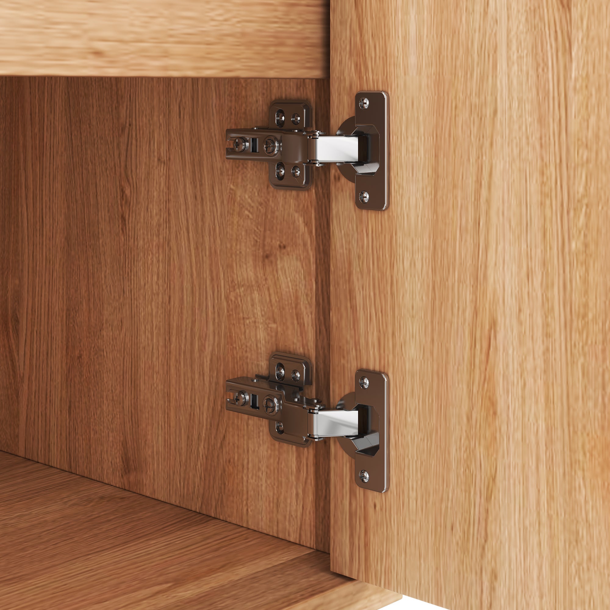 Mobile TV 170x35x47.5cm moderno scultoreo linee tridimensionali MDF naturale - 5