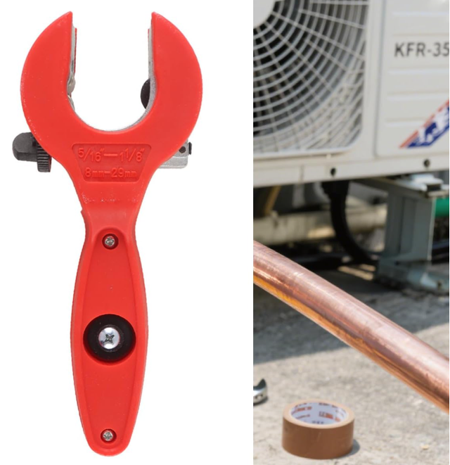 Tagliatubi a cricchetto, tagliatubi a cricchetto facile da manovrare che taglia anche i materiali difficili da tagliare, rosso