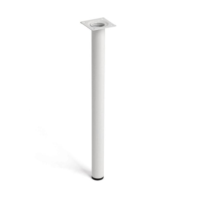 Pied de meuble rond | Style fonctionnel | En acier | Finition blanche | Dimensions 31*31*400 mm | Hauteur : 40 cm | Installation facile par