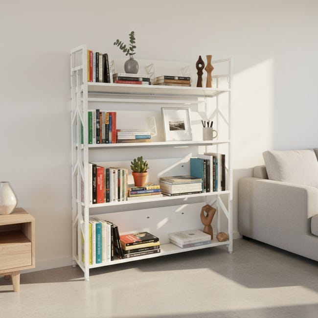 YITAHOME Libreria Industriale 13 Ripiani | Scaffale In Legno E Metallo, 160x27x163 Cm, 20 Kg Per Ripiano, Con Ganci E Cinghie Antiribaltamento