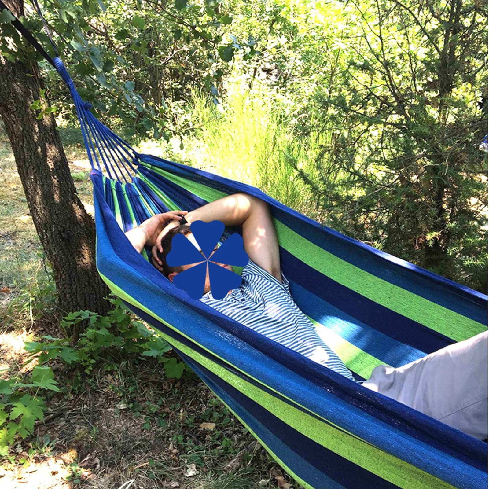 Camping en plein air voyage hamac toile hamac jardin unique hamac pesant 660 livres portable hamac adulte balançoire 250*150 cm - 6