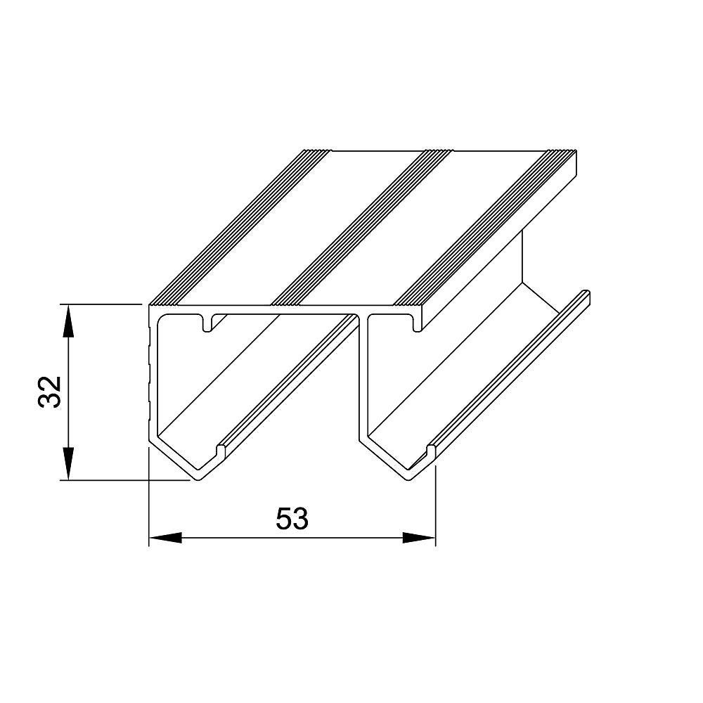 Système coulissant SLID'UP 110 pour 2 portes de placard - rail 1,5 m - 45 kg - 5