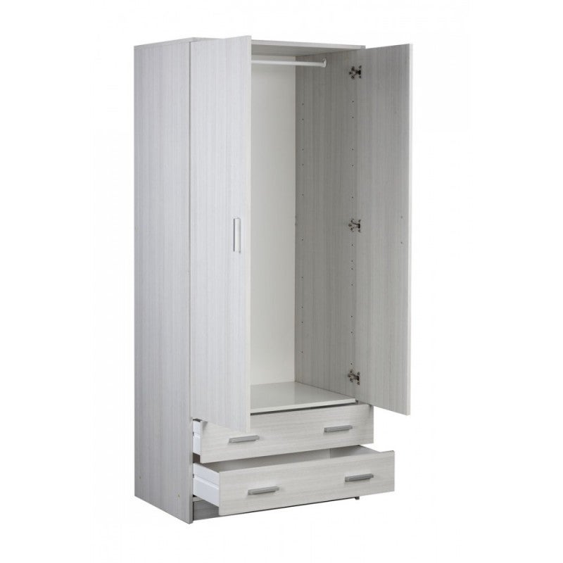 Armoire de chambre à coucher moderne 2 portes 2 tiroirs Fanny - 5