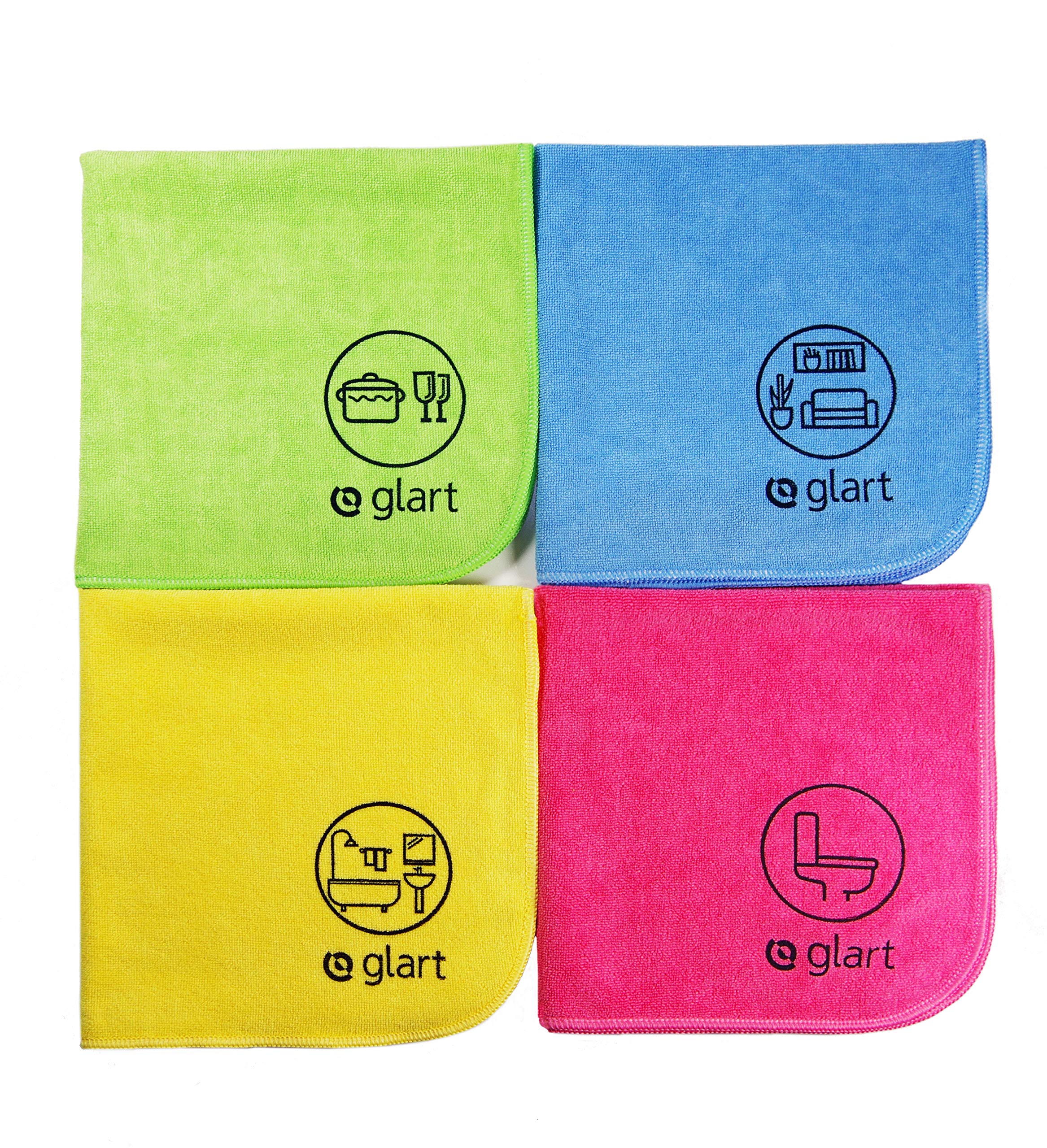Glart Set 3 Panni In Microfibra 600 G/m² - 40x40 Cm, Ultra Morbidi, Multiuso Per Cucina, Bagno, Vetri E Auto, Lavabili A 60°C