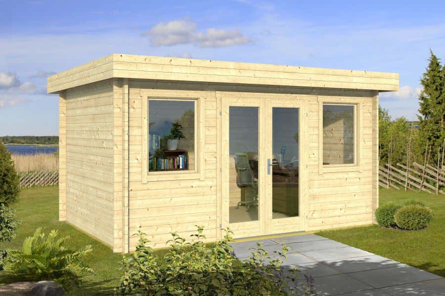 Abri de jardin toit plat Bureau Bob-40 ISO, 4.6x3.4m dim. ext. (cas