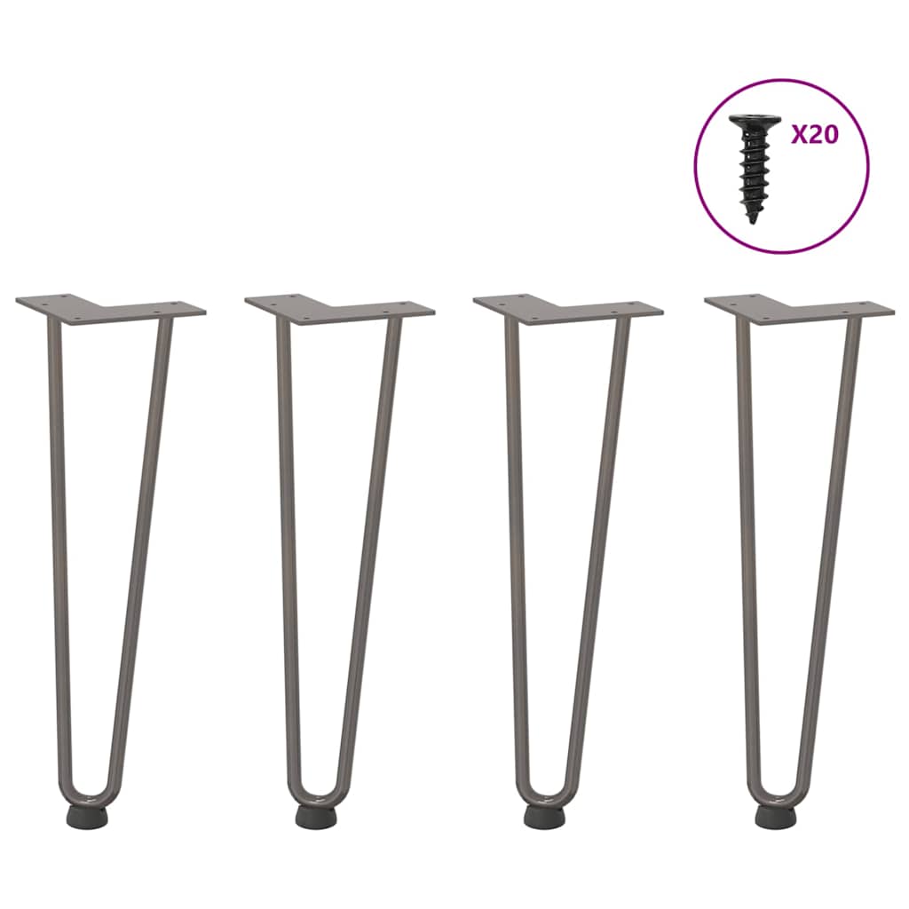 Nogi do stolika kawowego 4 szt. Naturalna stal 42 cm Solidna stal vidaXL