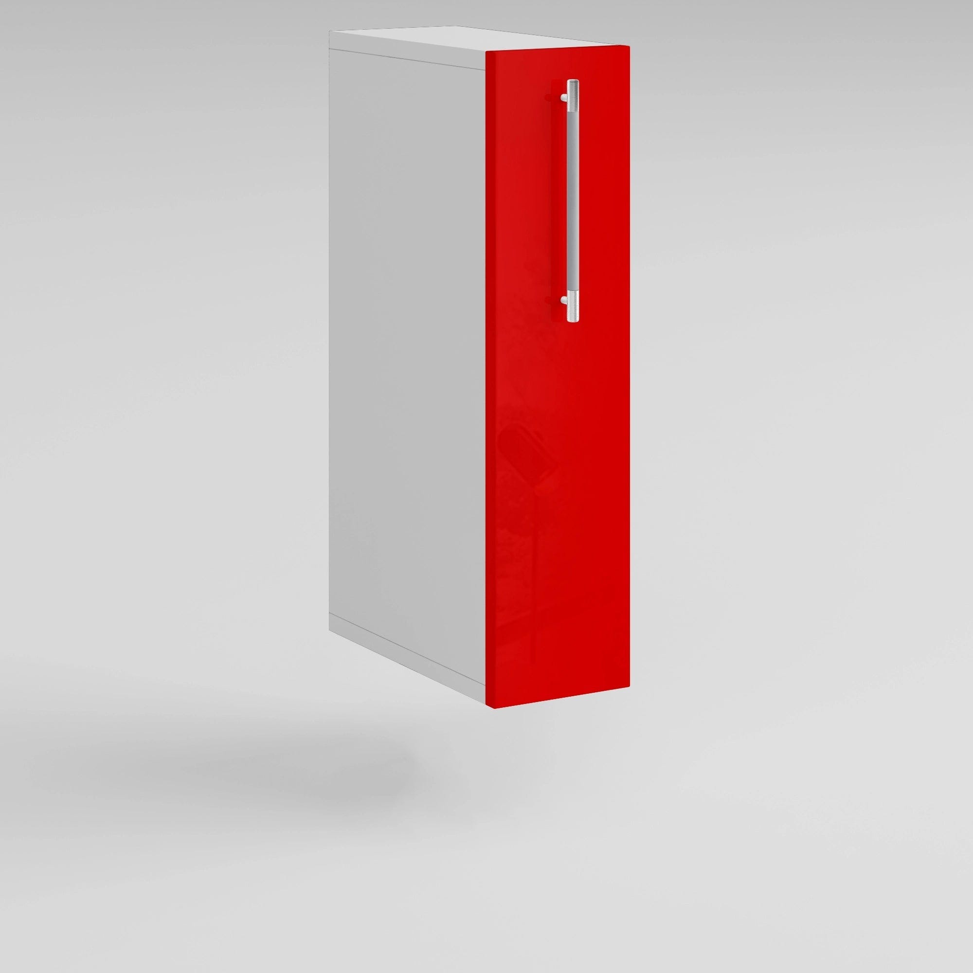 Meuble de cuisine haut rouge laqué 1 porte 2 étagères L 15 x H 72 cm ...