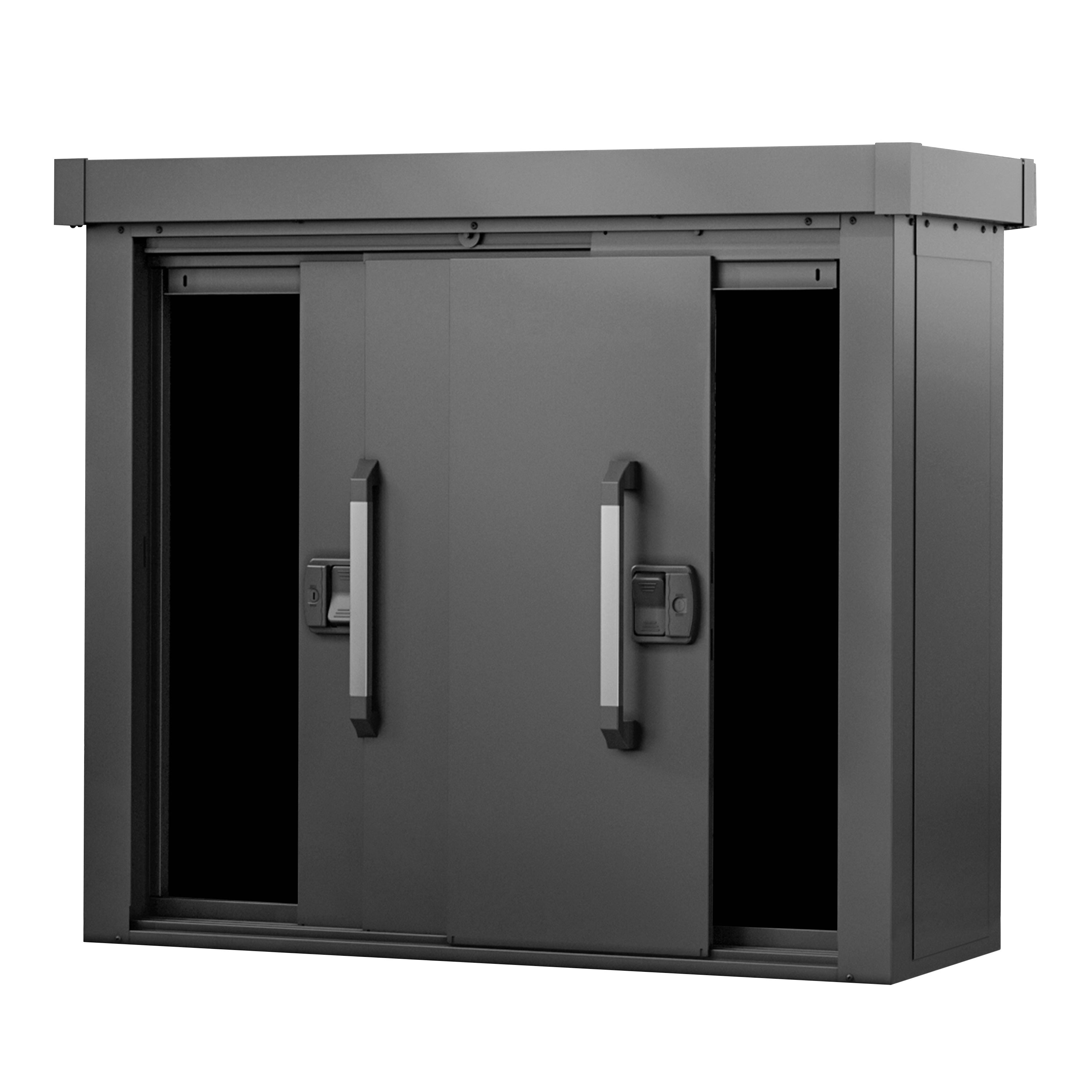 GFP Metalowa szafa ogrodowa 135x55x112 cm Przesuwan drzwi antracyt