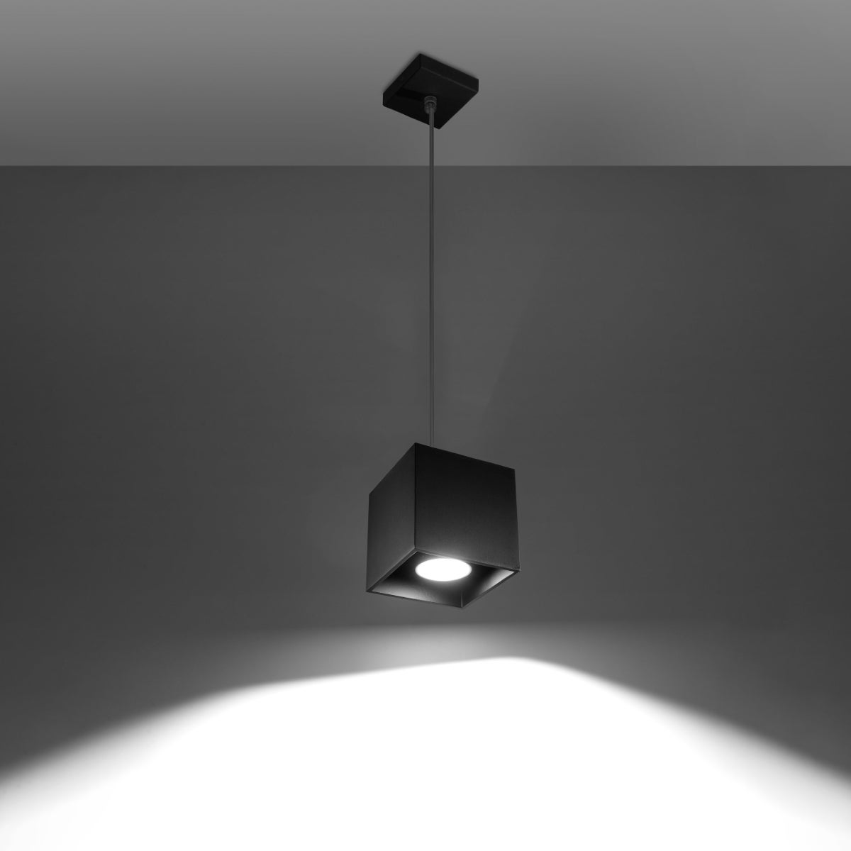 Lampa wisząca QUADX 1 czarny LED 3000K - 10x10x110cm Sollux