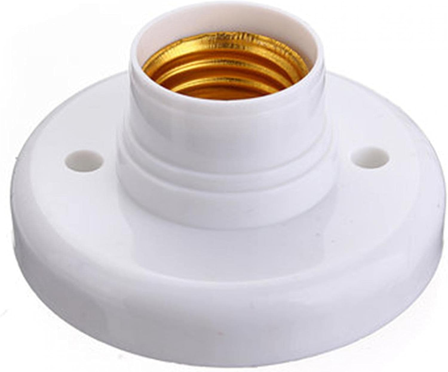 Oprawka do żarówki E27, uchwyty do lamp E27 Okrągła plastikowa oprawka z gwintem, uchwyt do lampy Oprawka E27 ścienna 2 szt.