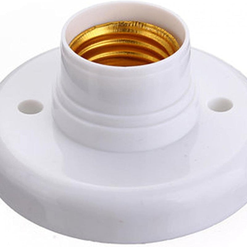 Oprawka do żarówki E27, uchwyty do lamp E27 Okrągła plastikowa oprawka z gwintem, uchwyt do lampy Oprawka E27 ścienna 2 szt.