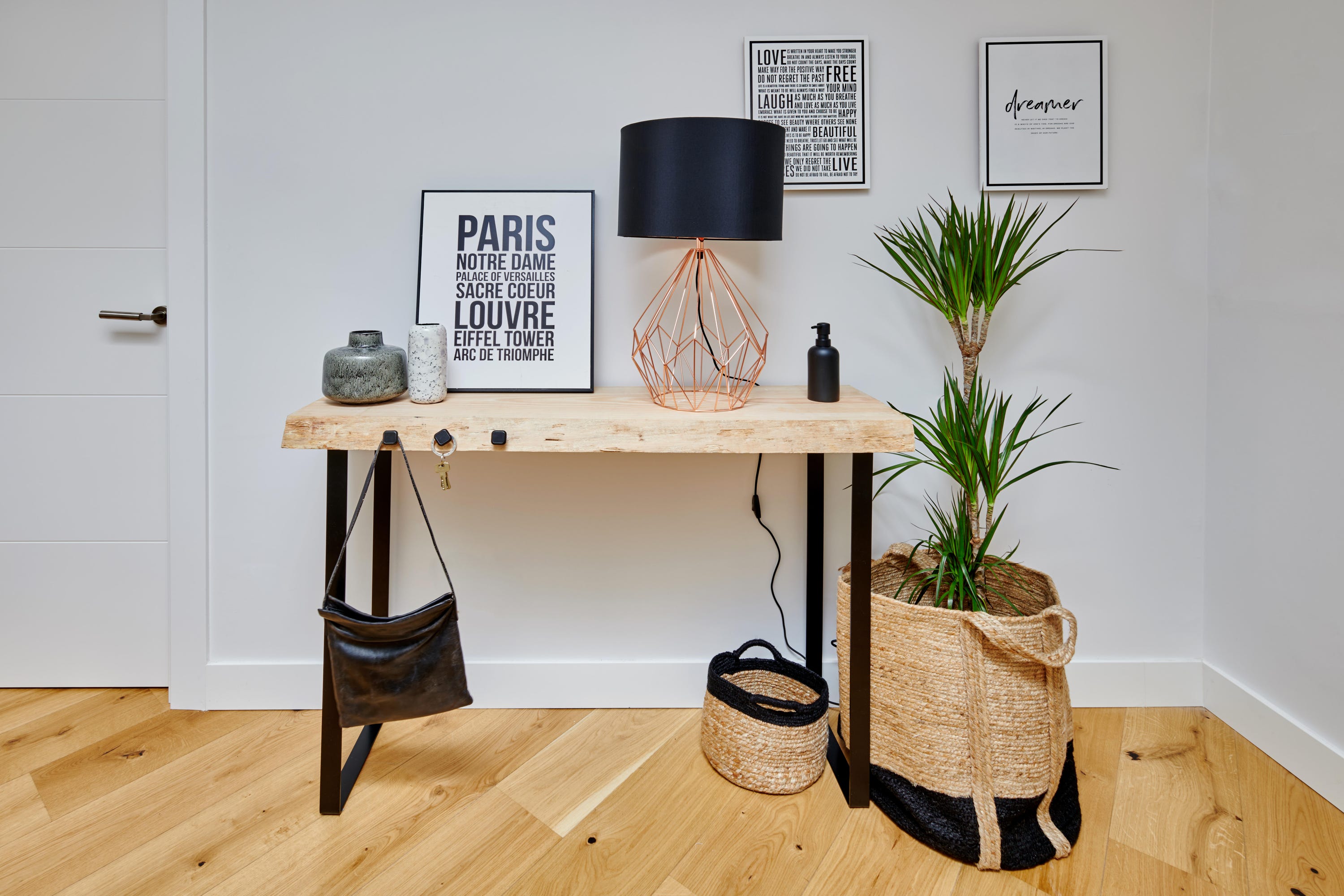 Pied meuble rectangle fixe acier mat noir, 71 cm - 6