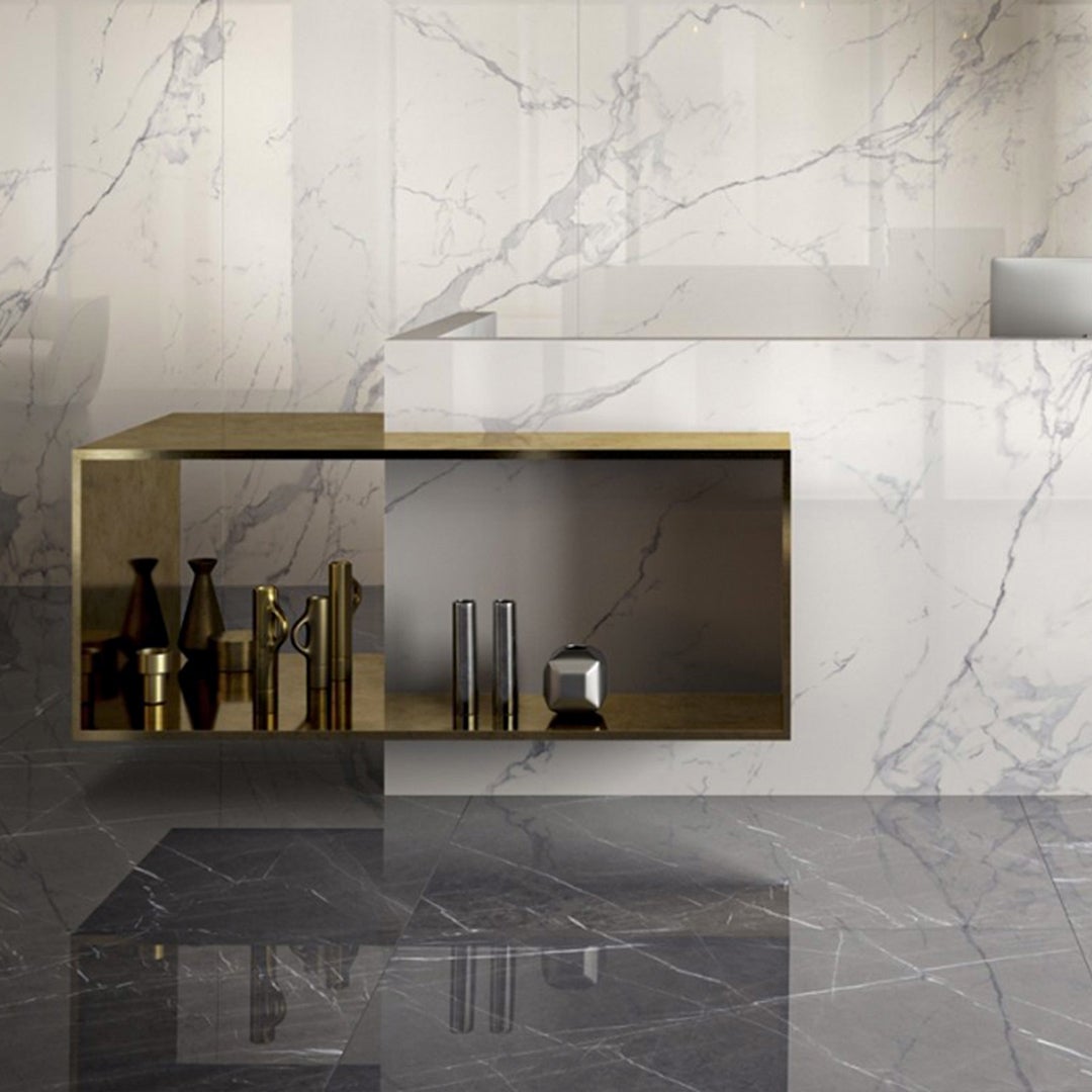 Tradizionale Grigio Grafite - Marmo Lucido - Piastrelle 60x120 cm 10 mm - SCA 4005 60x120 GLOSSY 10 mm - 2