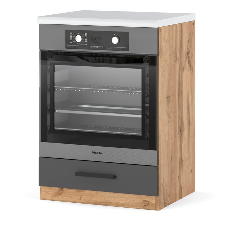 Szafka kuchenna stojąca piekarnik z blatem modułowa 60cm blande wotan szary
