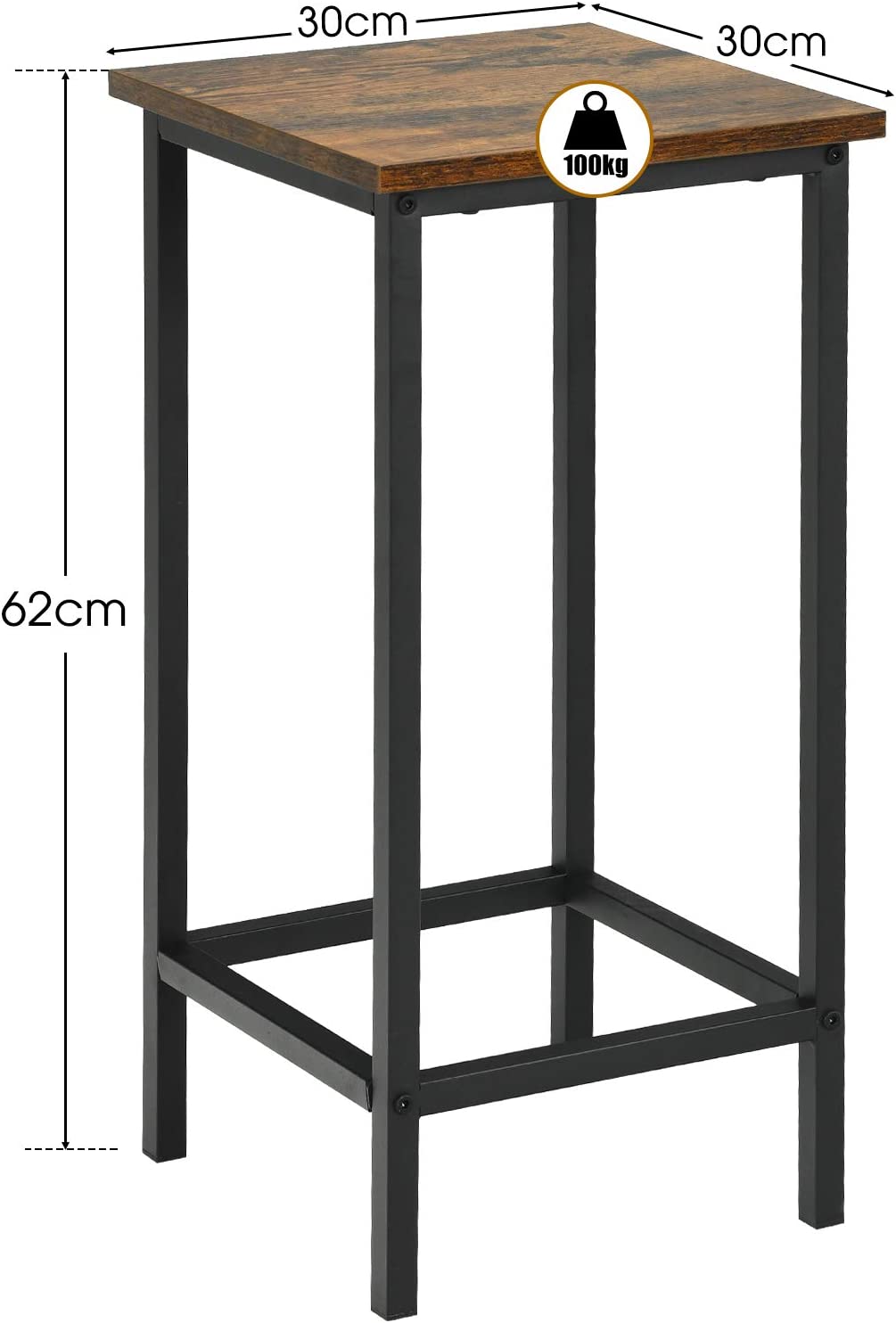 Zestaw 4 stołków barowych, krzesło barowe, stołek barowy w stylu vintage, taboret bistro, taboret do siedzenia, taboret kuchenny, taboret roboczy - 5