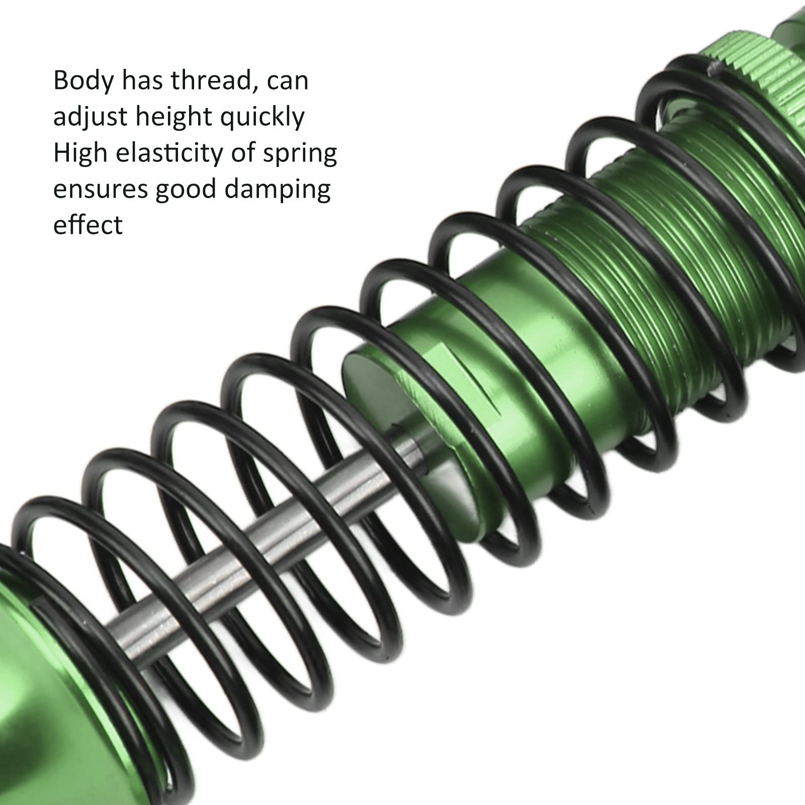pezzi Ammortizzatori RC anteriori e posteriori in alluminio per auto fuoristrada LOSi Lasernut U4 Tenacity 1/10 (verde) - 4