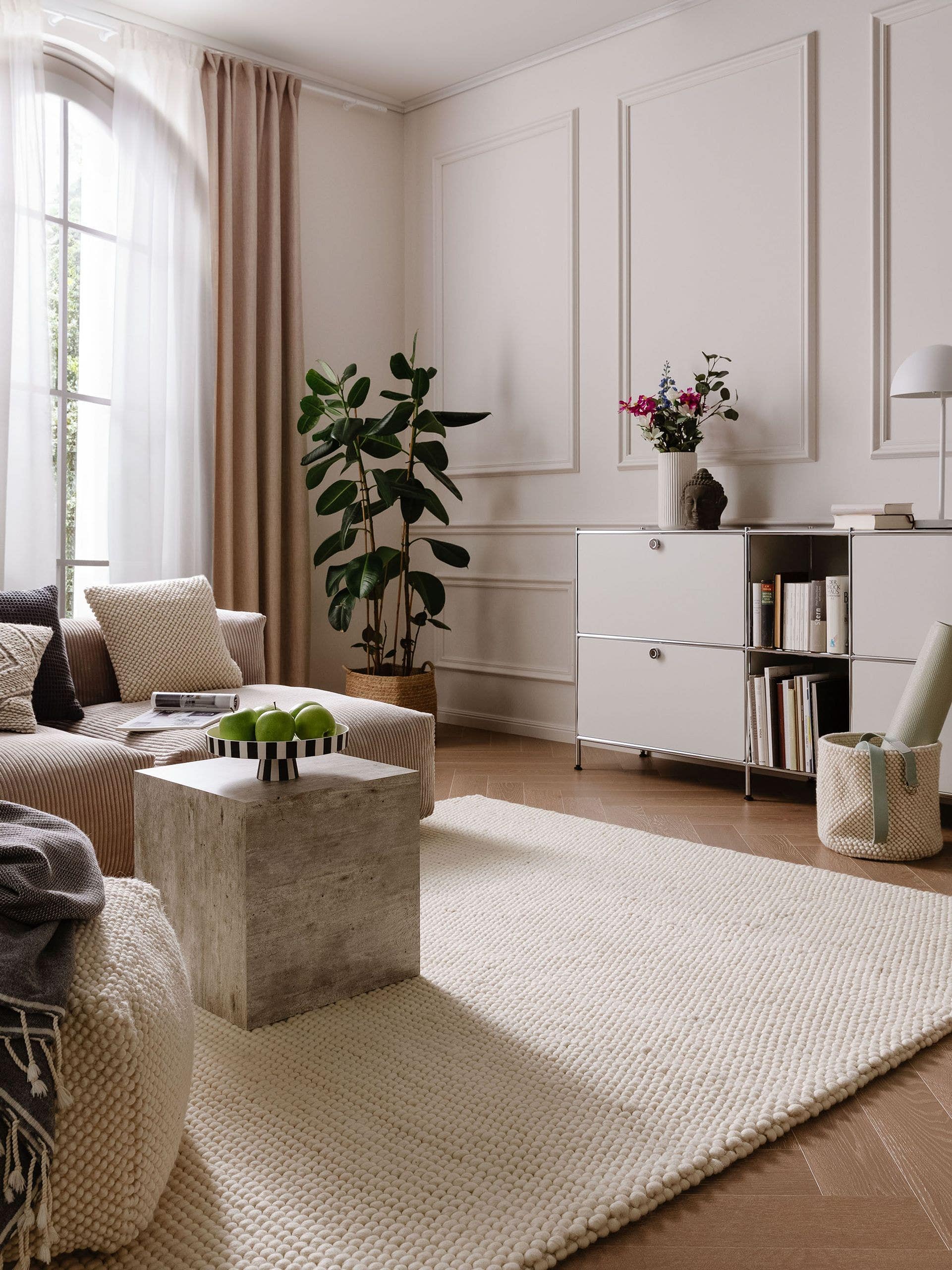 BENUTA - Tapis de laine Beads crème 160x230 cm - 2