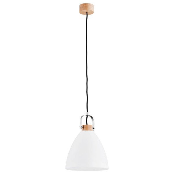 Lampa wisząca Hermina czarna-jasne drewno 1xE27x15W styl klasyczny wym: 100 x 22 x 22 cm metal Alfa