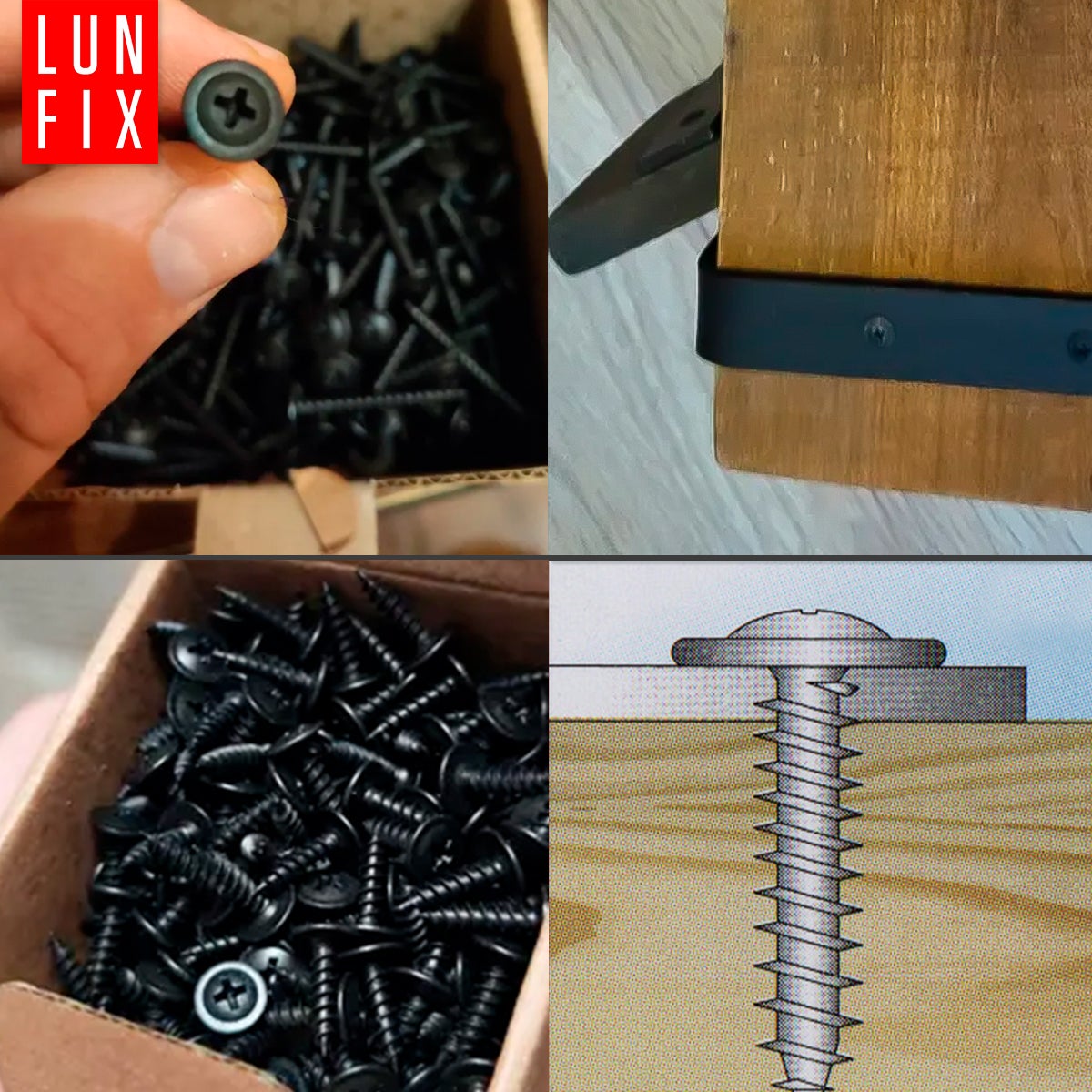 Wkręty do metalu z łbem podkładkowym fosfatowane 4,2x50mm 50szt. - 5