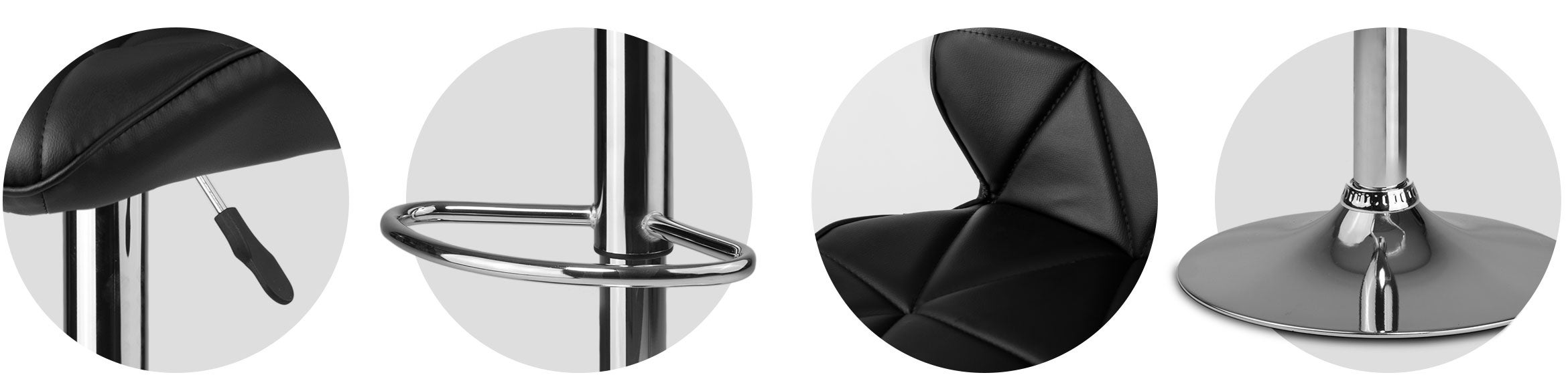 Hoker krzesło barowe obrotowe regulowane czarne – 2 sztuki Sofotel - 7