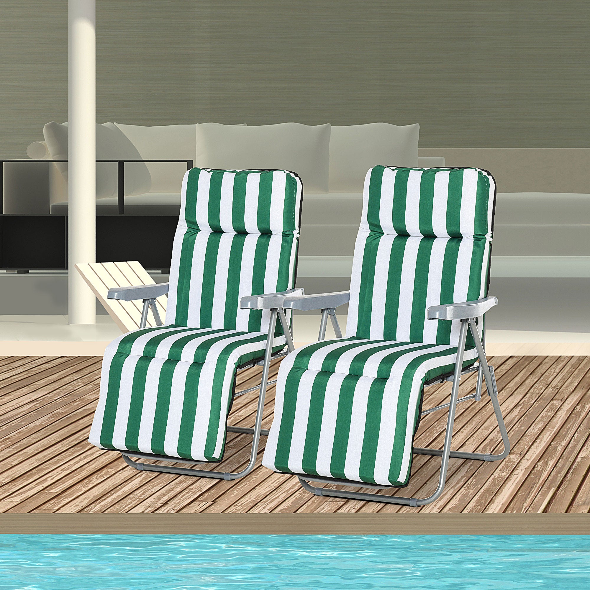 Lettino Prendisole Outsunny Sedia Sdraio A Dondolo Sdraio