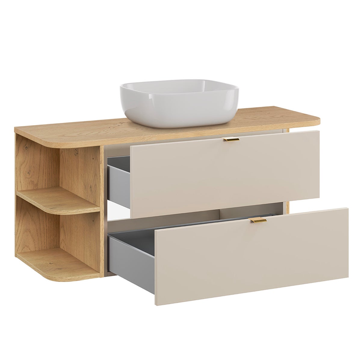 Set di mobili da bagno con lavabo Azel cachemire 120cm - 3