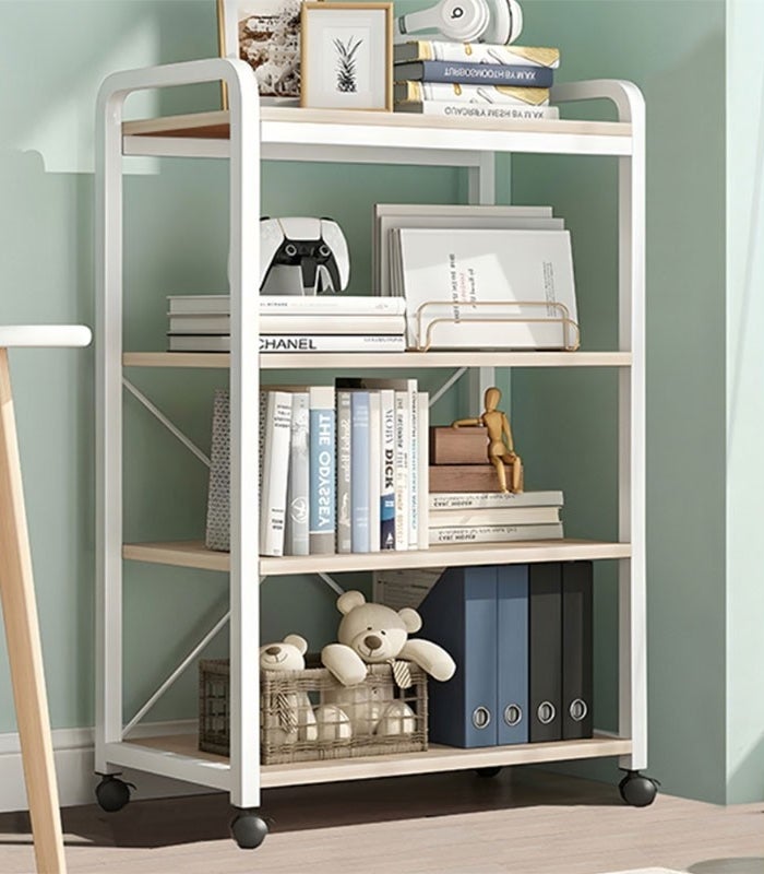 VETALLO Scaffale Metallico A 4 Ripiani Con Ruote – 75x35 Cm – Per Cucina, Dispensa E Garage – Portata 204 Kg - 2