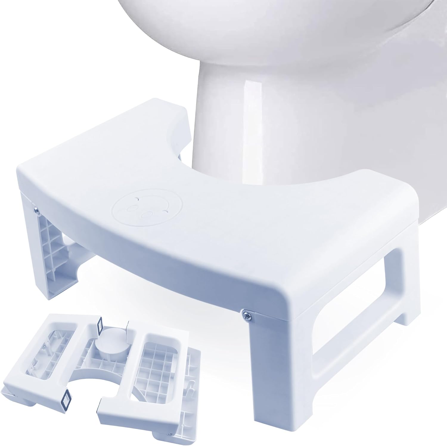 Repose-pieds Pour Toilettes (tabouret De Squat) - 37x25x13 Cm, Antidérapant, Rangement En C, Pour Adulte Et Enfant, Posture Naturelle Aux Toilettes