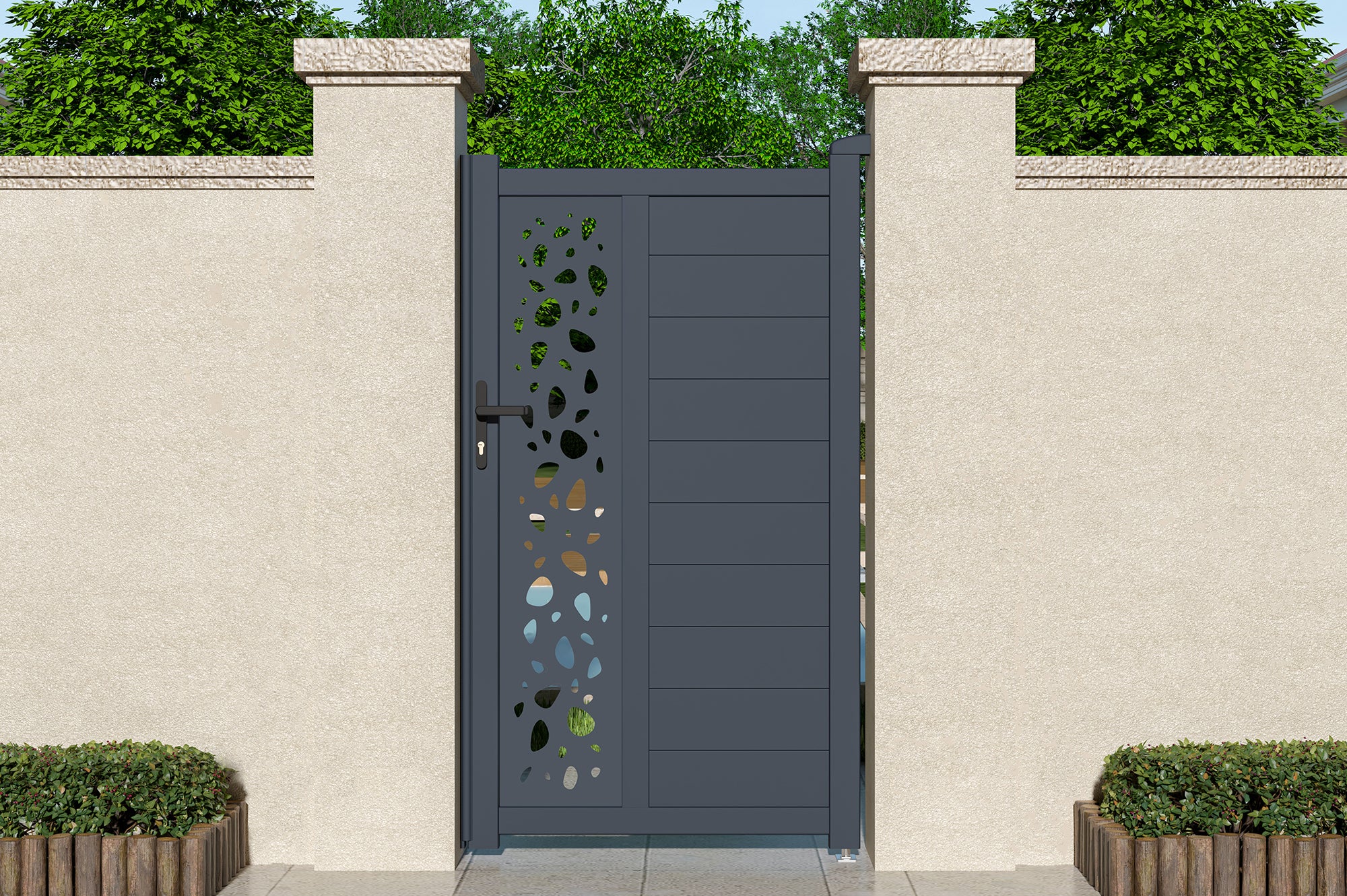 SUNNY 100P180 pacchetto cancello in alluminio grigio + 2 pali - 7