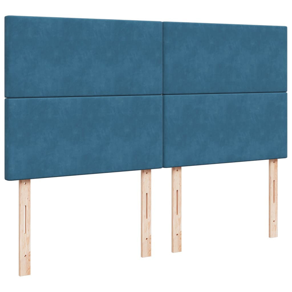Maison Exclusive - Sommier à lattes de lit et matelas Bleu 200x200 cm velours - 7