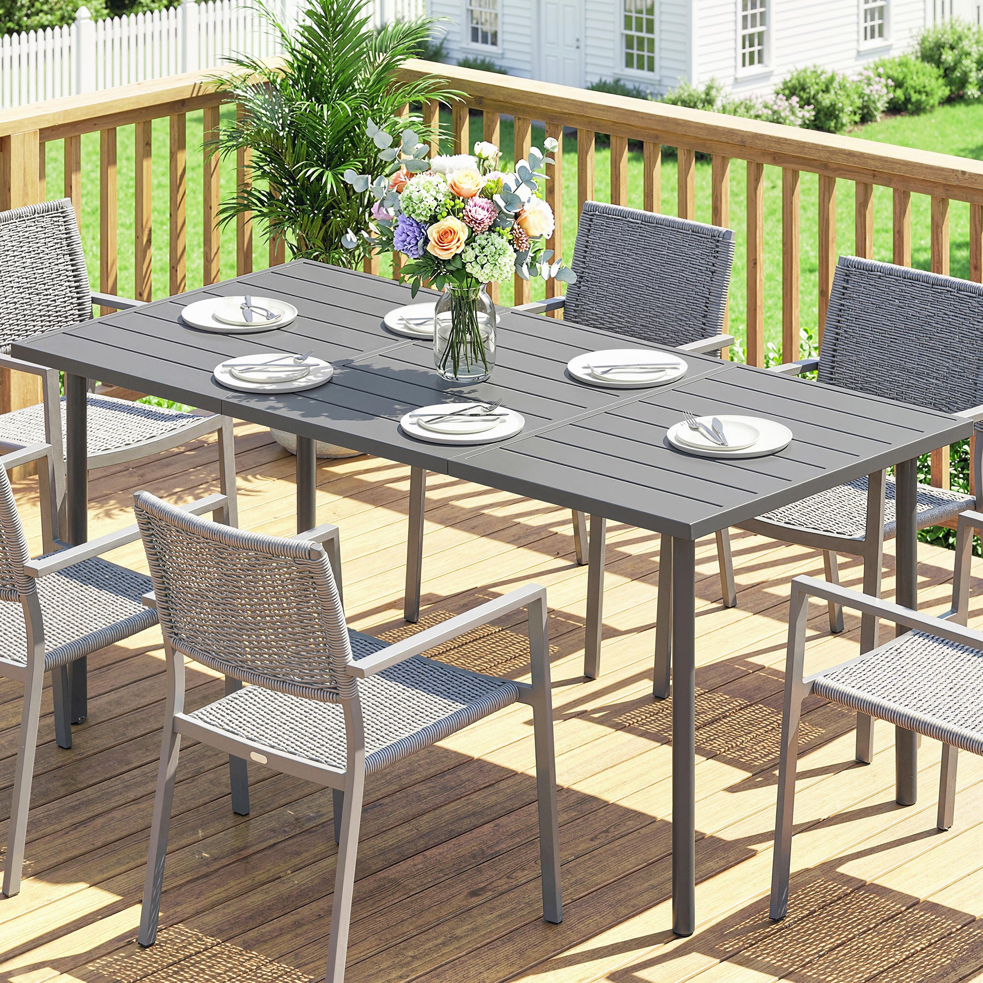 Table de jardin Acier Outsunny - 9