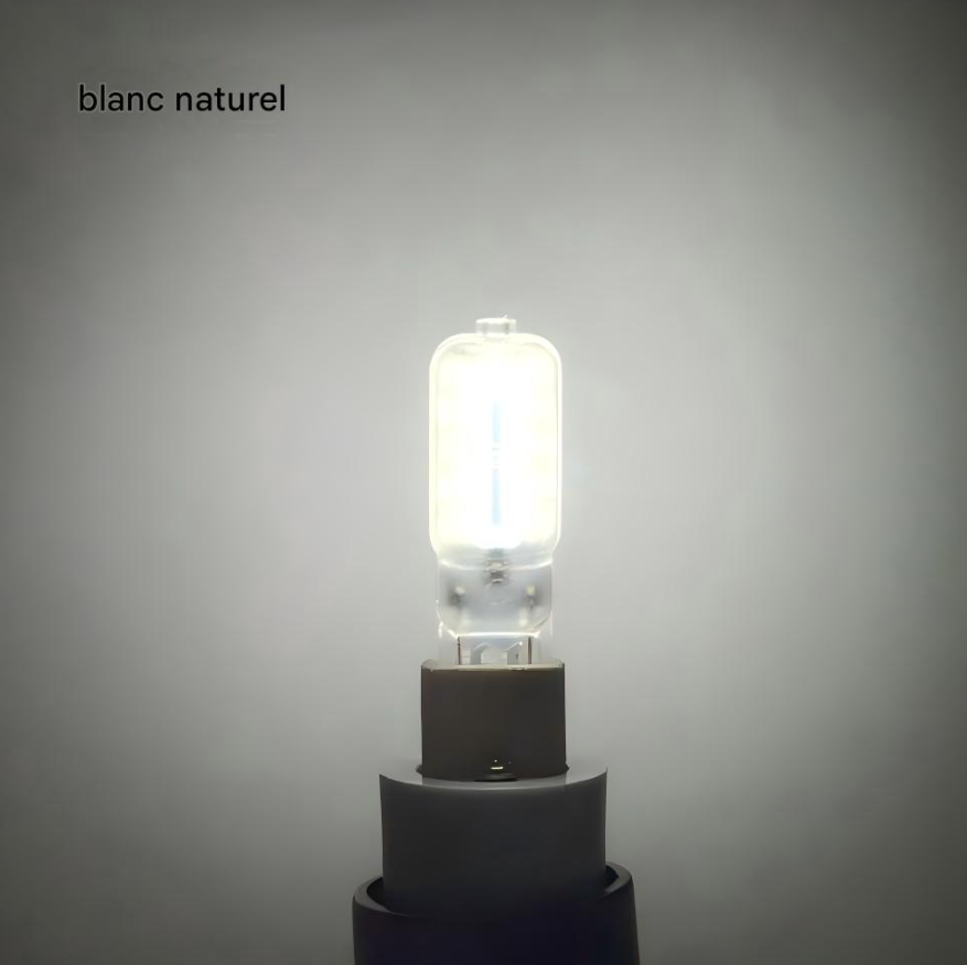 Lot de 5 ampoules LED G9 Blanc Naturel 4000K-4500K 22 SMD 2835 LED 5 W AC 110V-140V Ampoule lumineuse, PC transparent - 5