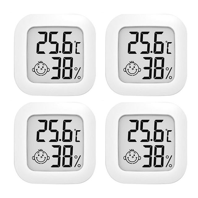 4 Thermomètre d'ambiance, Mini humidimètre numérique LCD, thermomètre d'intérieur facile à utiliser, thermomètre d'humidité multifonctionnel