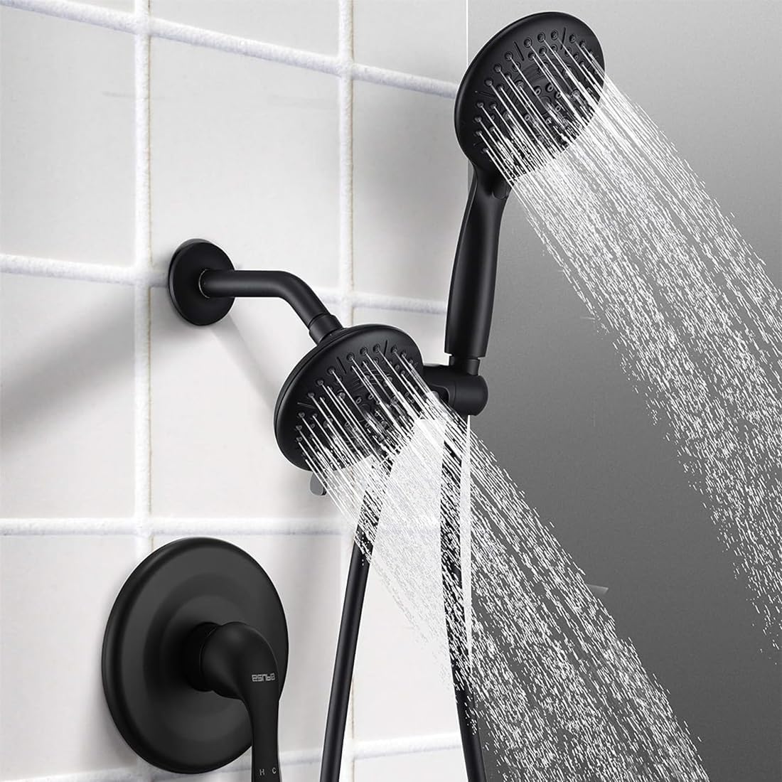 Rosace Robinet Mitigeur Douche Noire – Cache Tuyau en Acier Inoxydable pour Robinet et Radiateur - 5