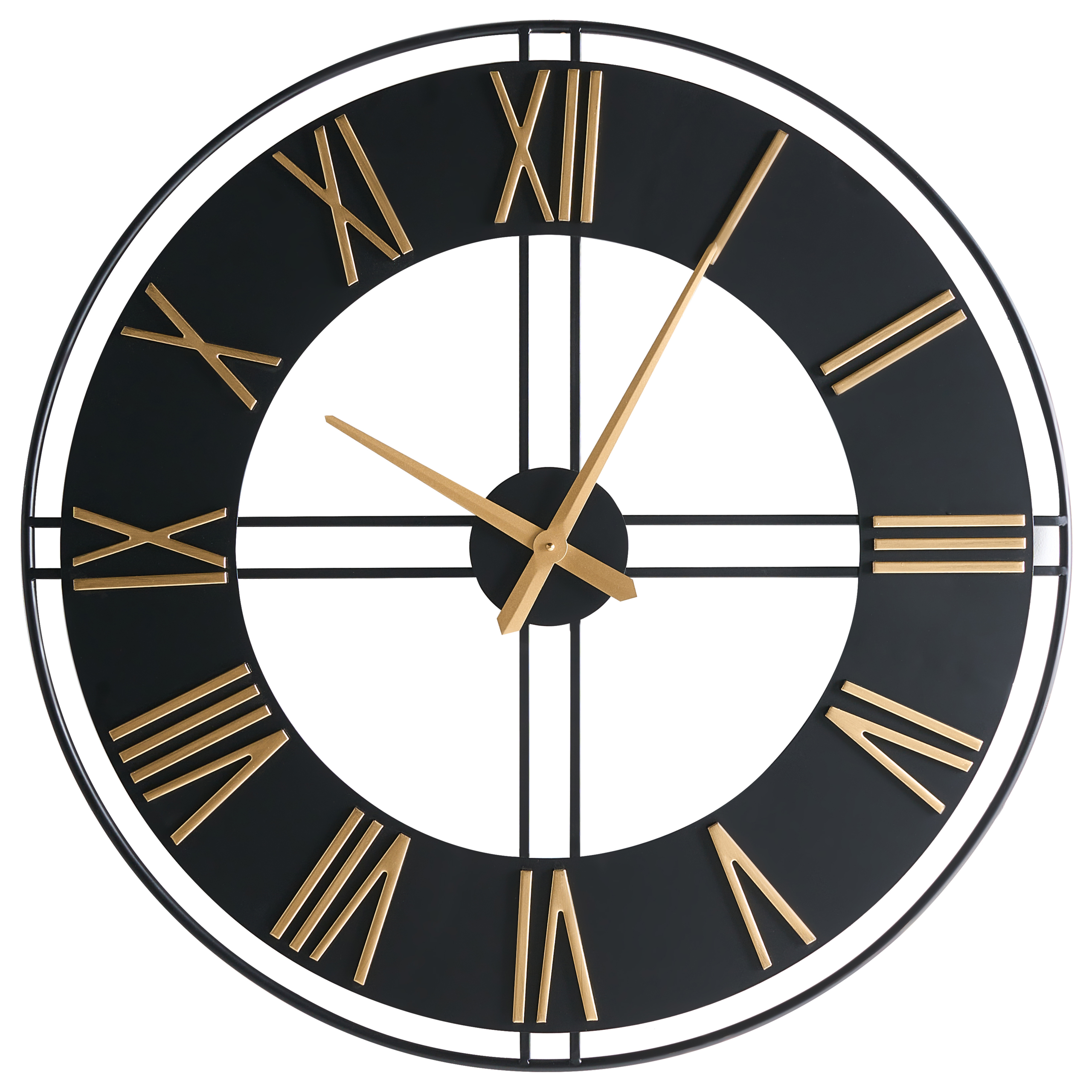 Beliani Reloj De Pared Perigny 80 Cm Metal Negro , Leroy Merlin