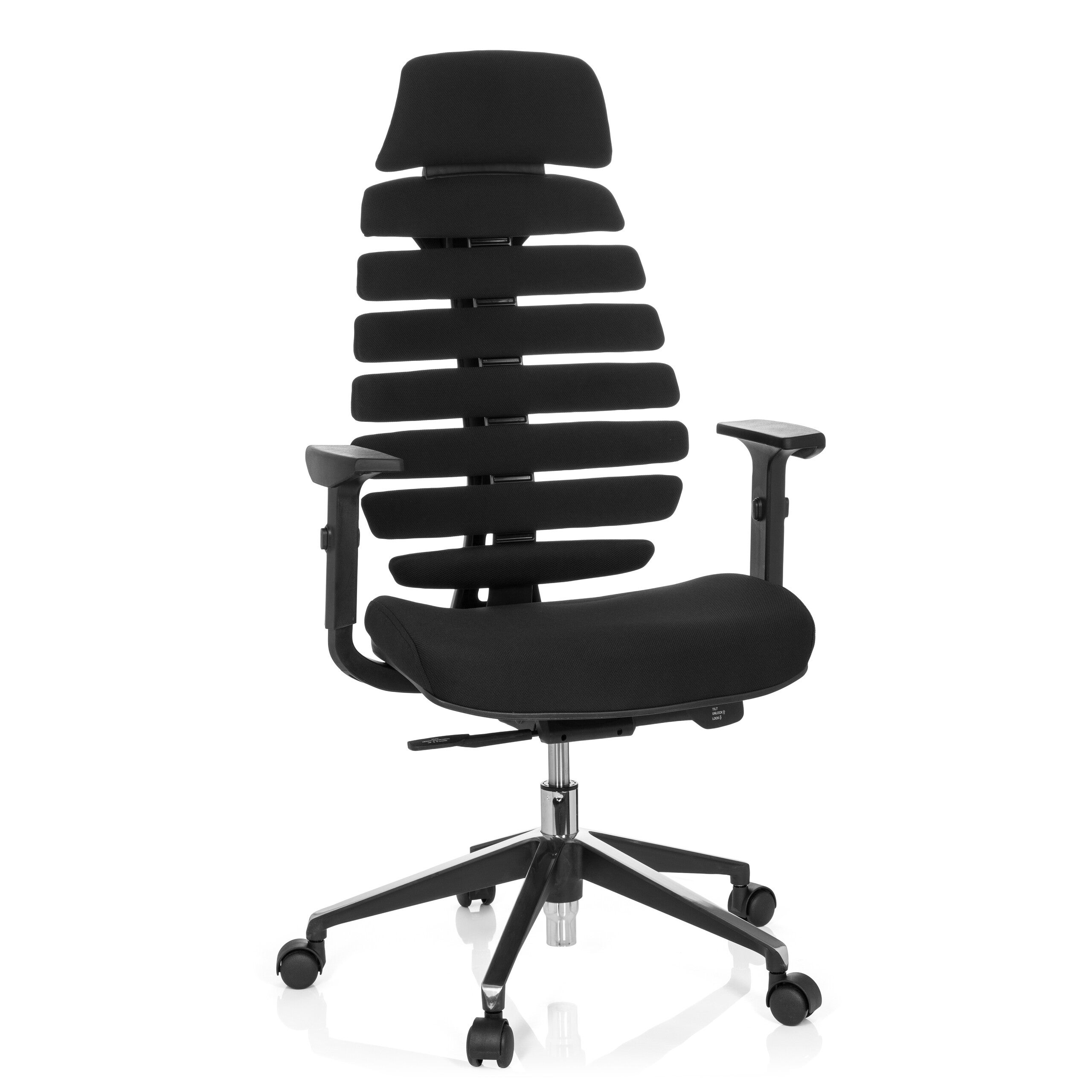 Krzesło biurowe / krzesło obrotowe ERGO LINE II PRO tkanina czarna hjh OFFICE