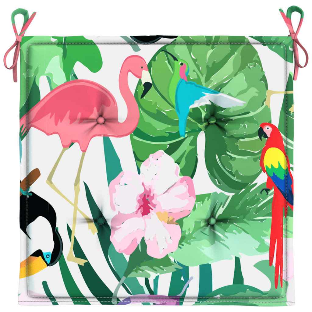 Coussins de chaise de jardin lot de 4 multicolore 40x40x3 cm - 5