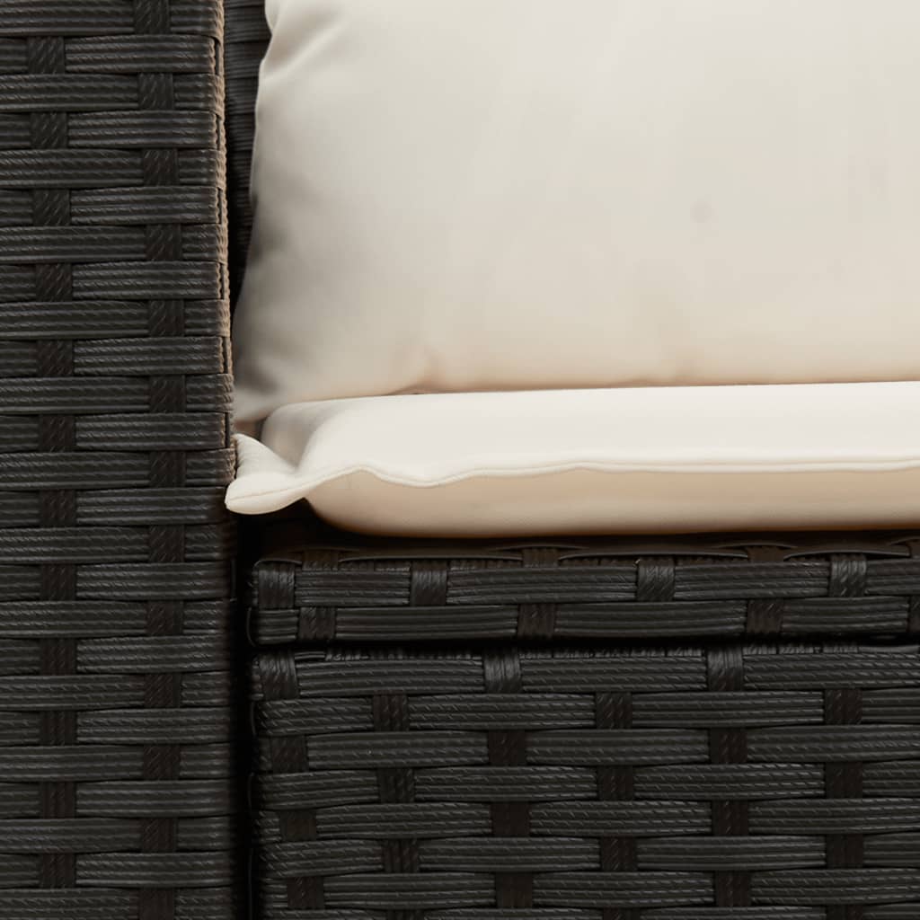 Salon bas de jardin en polyrattan Noir 2 personnes - 7