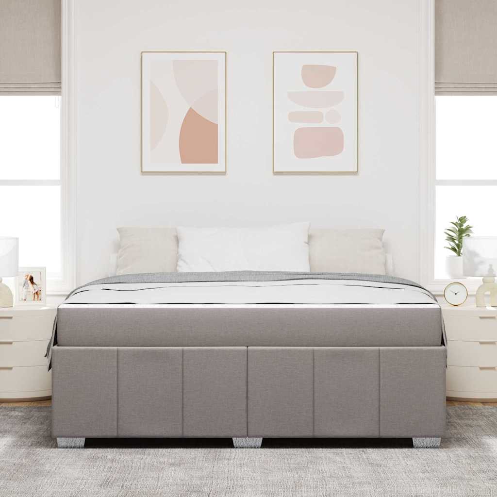 Cadre de lit avec matelas Taupe 180 x 200 cm tissu - 5