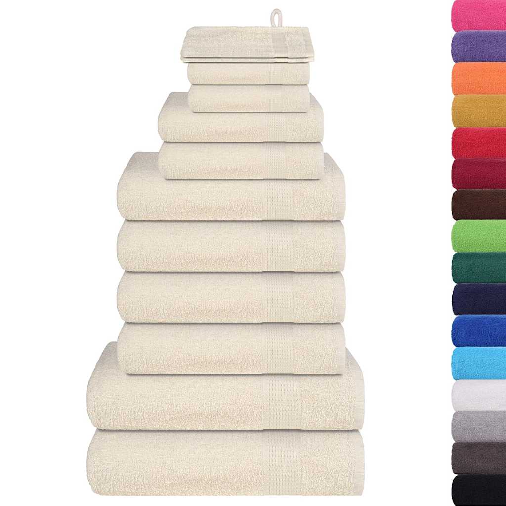 Ensemble de serviettes 12 pcs FROGN crème 100% coton vidaXL - 2