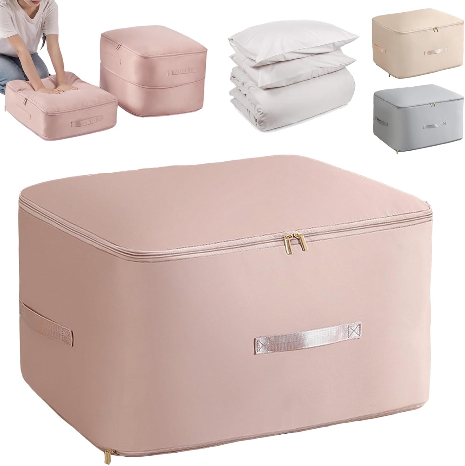 Sac De Compression De Voyage Ultra-compact – 54x42x60 Cm, Gris, Imperméable, Pour Couettes Et Vêtements