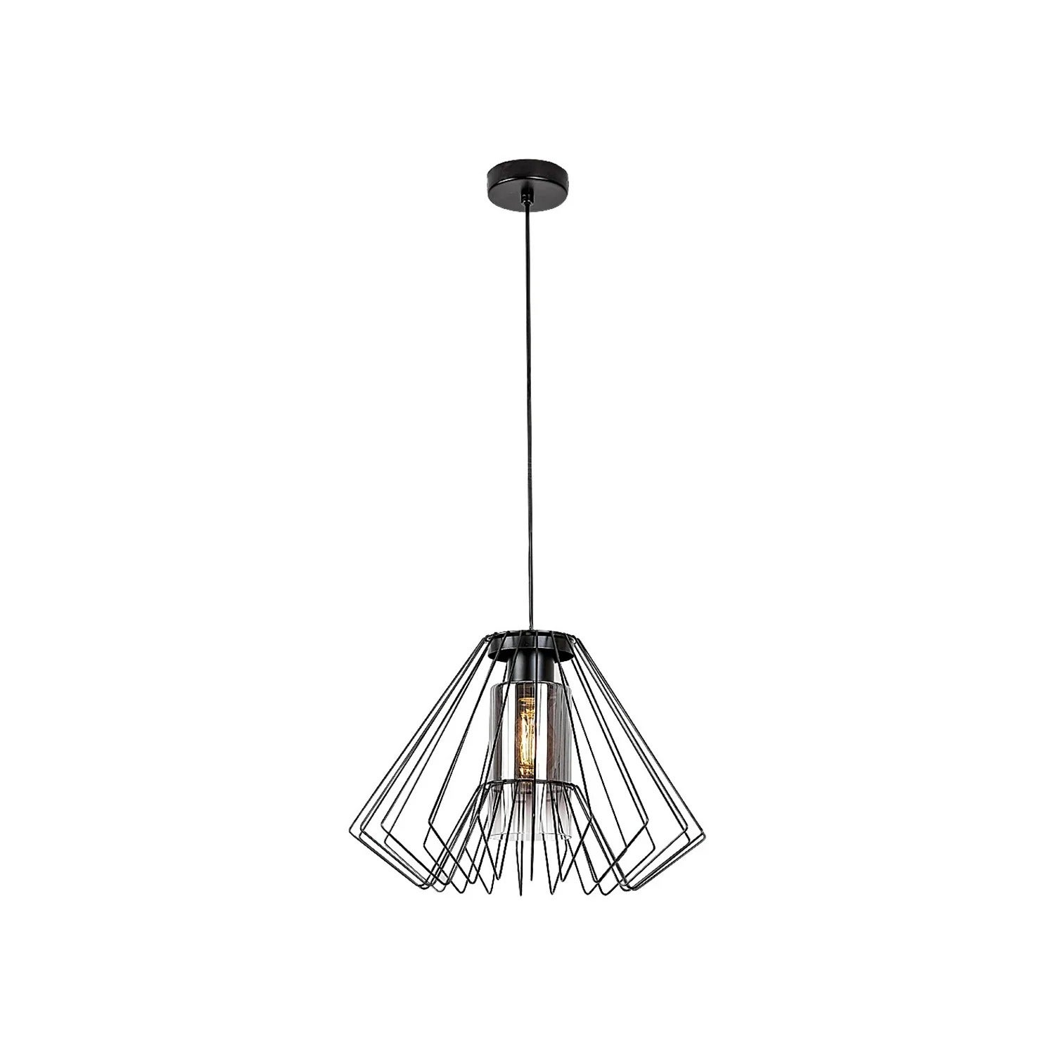 Lampa wisząca Emerencia czarna-dymiona 1xE27x40W industrialna wym: 120 x 40 x 40 cm metal Rabalux