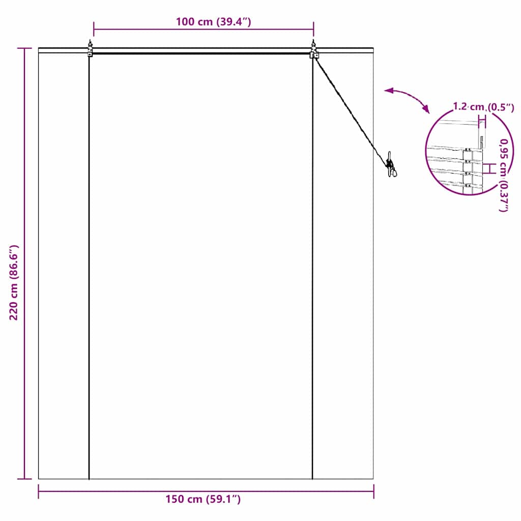 Roleta z zasłonami natura 150 x 220 cm Bambus vidaXL - 3
