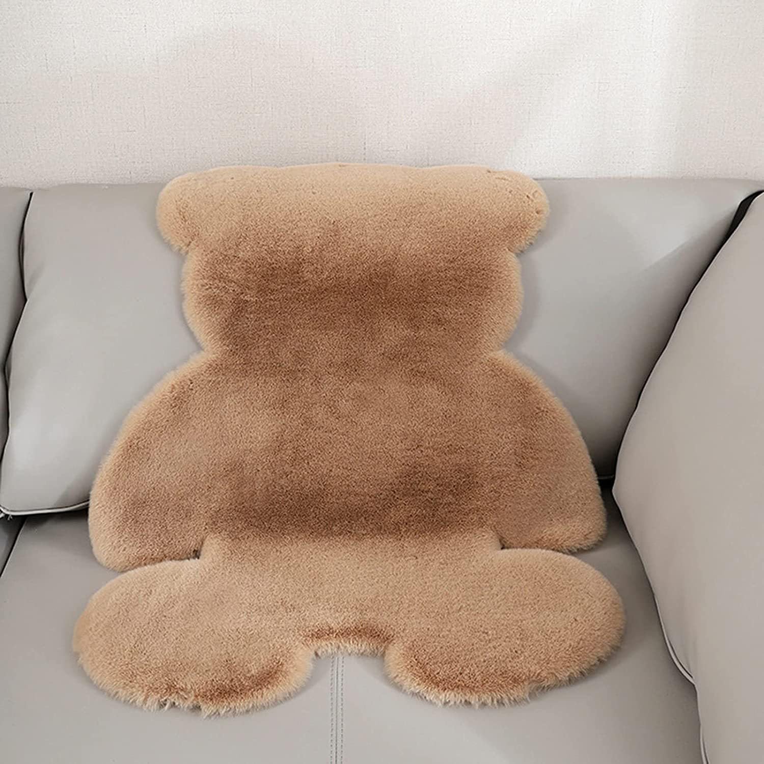 Tapis bébé ours marron- Descente de lit enfant douce en fausse fourrure -Tapis chambre et salon forme ourson - Décoration nurserie et chambre adulte - 5