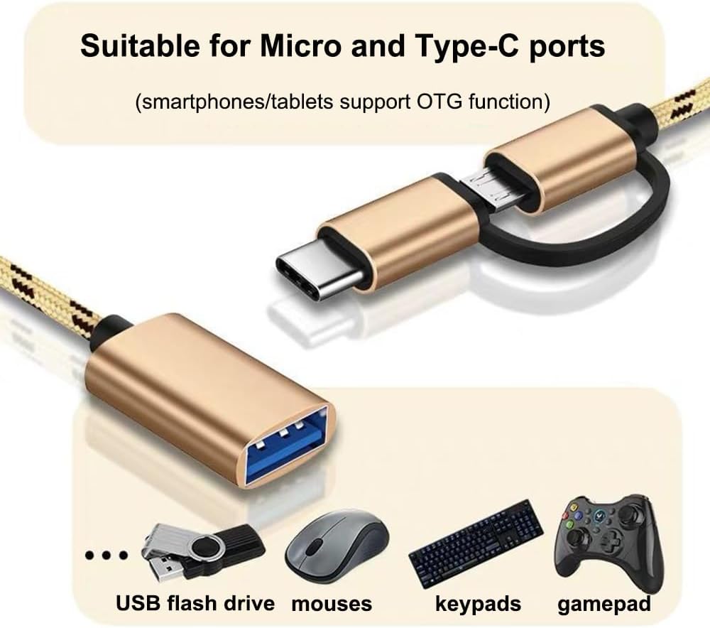 OTG Adaptateur Câble Compatible Avec Vivo Y20s, Micro USB
